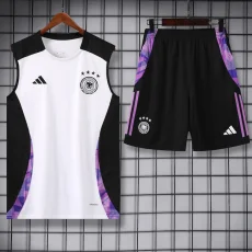 24-25 Germany White Black Tank top and shorts suit