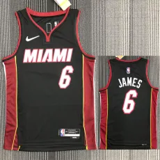 21-22 Heat JAMES #6 Black 75th Anniversary Top Quality Hot Pressing NBA Jersey