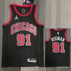 21-22 Bulls RODMAN #91 Black Trapeze Edition Top Quality Hot Pressing NBA Jersey
