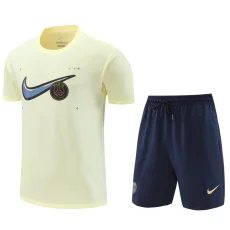 24-25 PSG Beige Training Short Suit (High Quality)纯棉纱