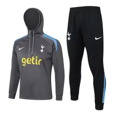 24-25 TOT Dark gray Hoodie Half Pull Tracksuit #F566半拉连帽