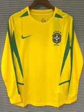 2002 Brazi1 Home Long Sleeve Retro Soccer Jersey(长袖)