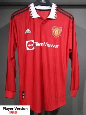 2022-23 Man Utd Home Long Sleeve Player Version Soccer Jersey (长袖球员)