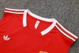 2025-26 Man Utd Red Tank top and shorts suit #D2541