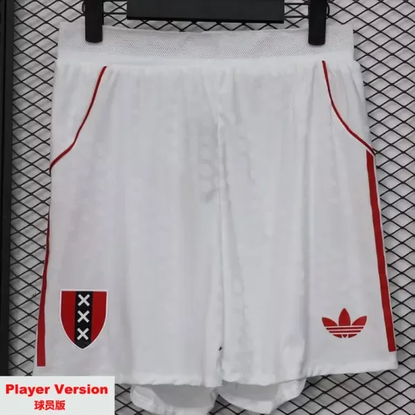 2025-26 Ajax White Player Version Shorts Pants (球员短裤)周年标