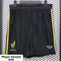 2025-26 Mexico Gold Cup Black Player Version Shorts Pants (球员短裤)