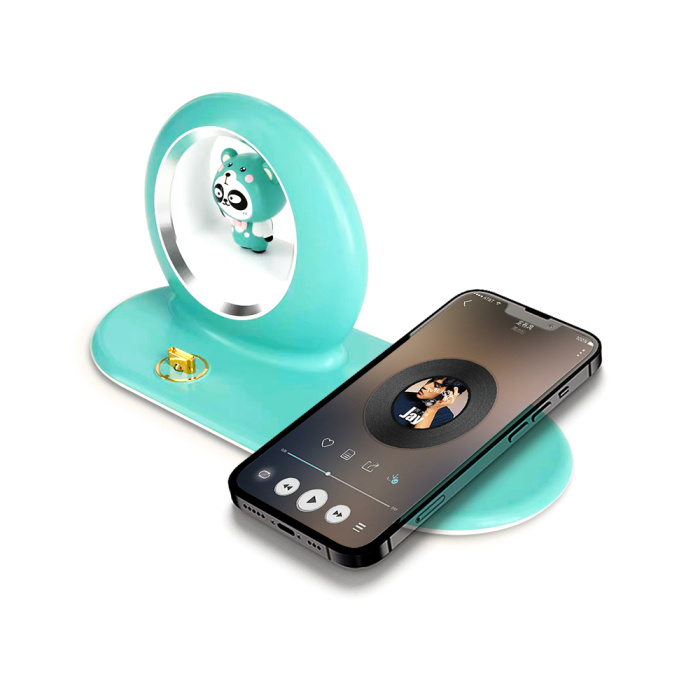 K08 3 in 1 Wireless Charger Withcartoon IP & Night Light
