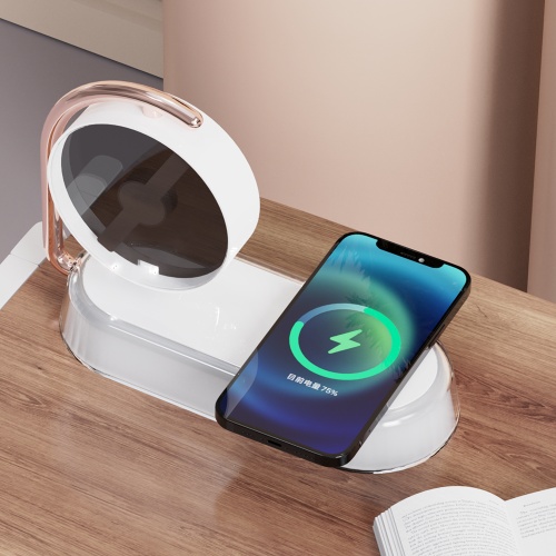 K01WIFI 3 in 1 wireless charger with Naked eye 3D and night light