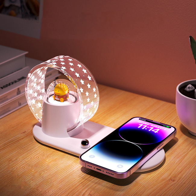 K13  3 in 1  wireless charger with cartoon IP and night light