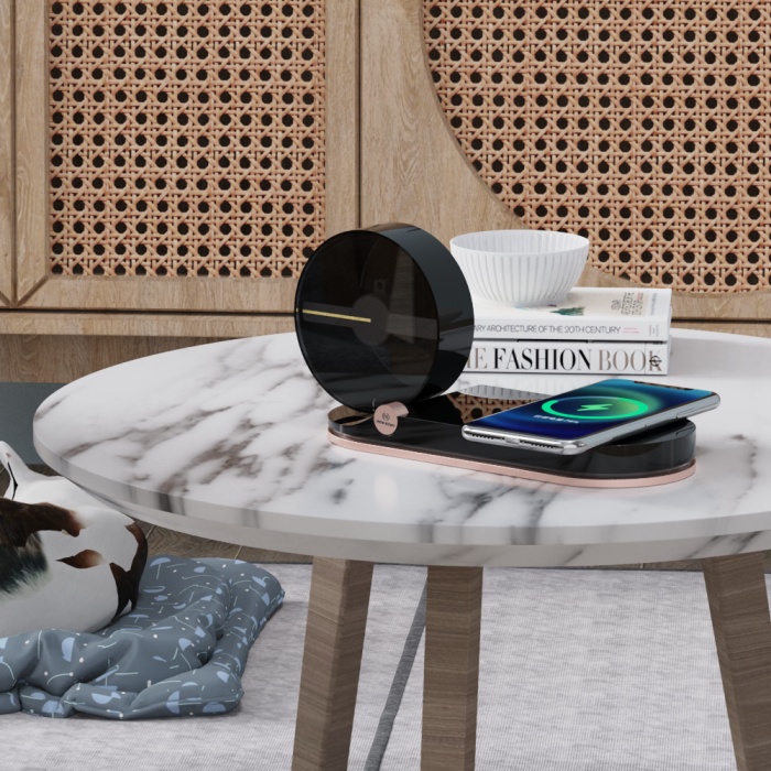 K02 3 in 1 wireless charger with Naked eye 3D and night light