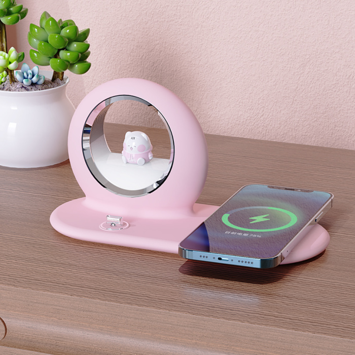 K08 3 in 1 Wireless Charger Withcartoon IP & Night Light
