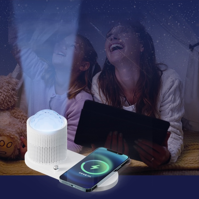 K21S  3 in 1  wireless charger with Gypsophila-like spotlights and night light