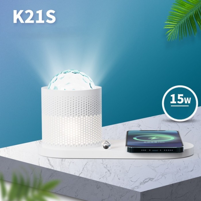 K21S  3 in 1  wireless charger with Gypsophila-like spotlights and night light