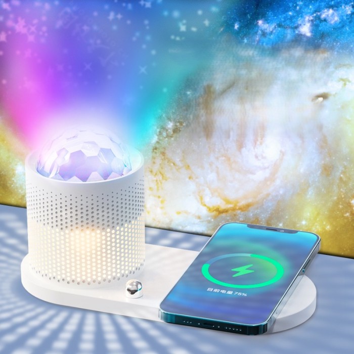 K21S  3 in 1  wireless charger with Gypsophila-like spotlights and night light