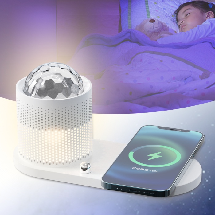 K21S  3 in 1  wireless charger with Gypsophila-like spotlights and night light