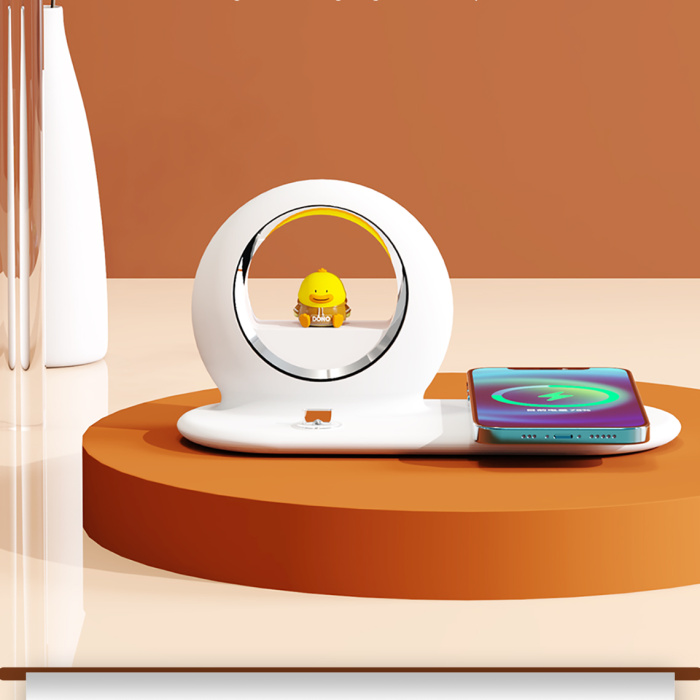 K08 3 in 1 Wireless Charger Withcartoon IP & Night Light