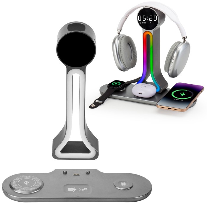 3 in 1  wireless charging stand with  night light , bluetooth speaker