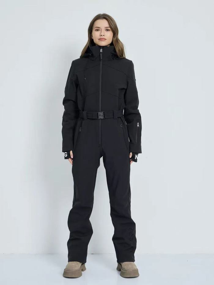 B94006# WOMEN'S  ONE PIECE SKI SUIT ( SOFTSHELL AND WINDSTOPPER FABRIC )