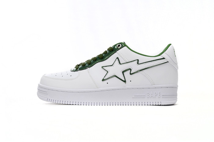 A Bathing Ape Bape Sta Patent Leather White Green