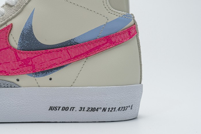 Nike Blazer Mid 77 Beige Pink Blue