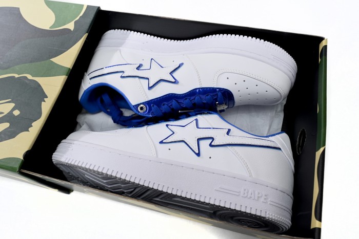 A Bathing Ape Bape Sta Patent Leather White Blue