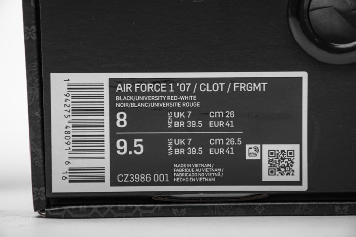 Nike Air Force 1 Low Fragment Clot black