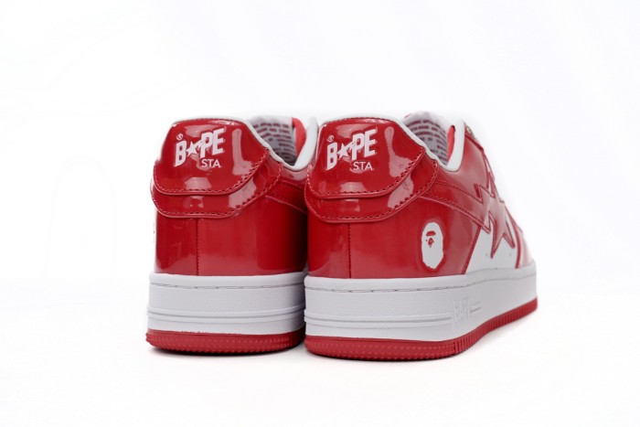 A Bathing Ape Bape Sta Low Red And White Mirror Surface