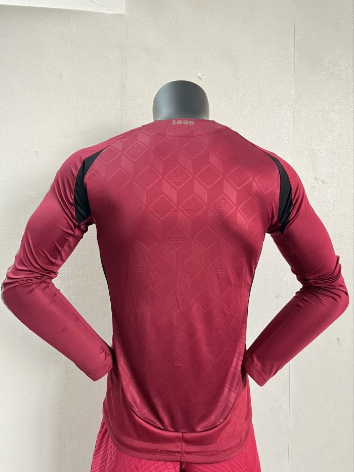 Belgium Euro 2024 Home Player Version Long Sleeve Jersey