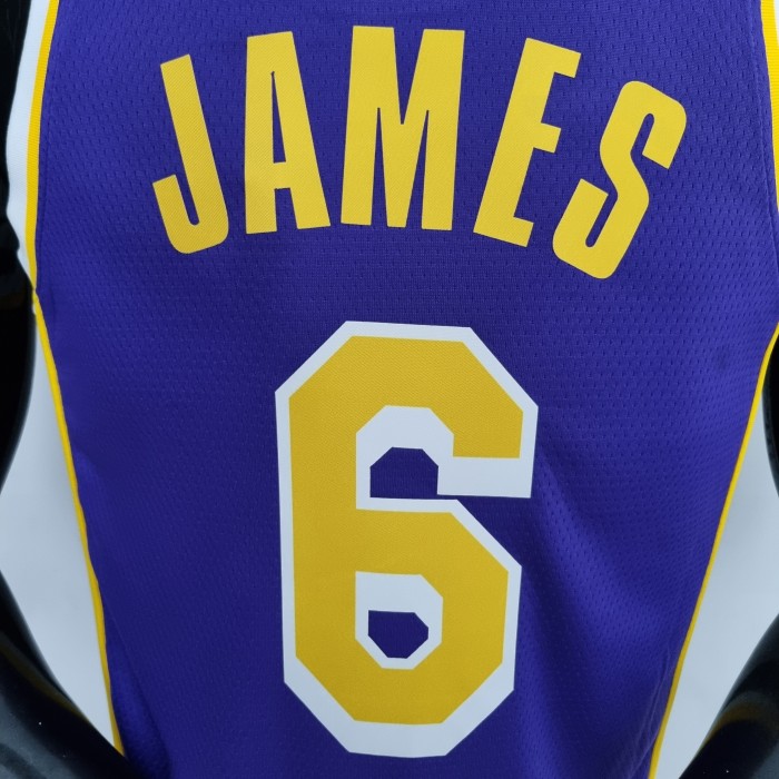 LeBron James Los Angeles Lakers 75th Anniversary Swingman Jersey Purple