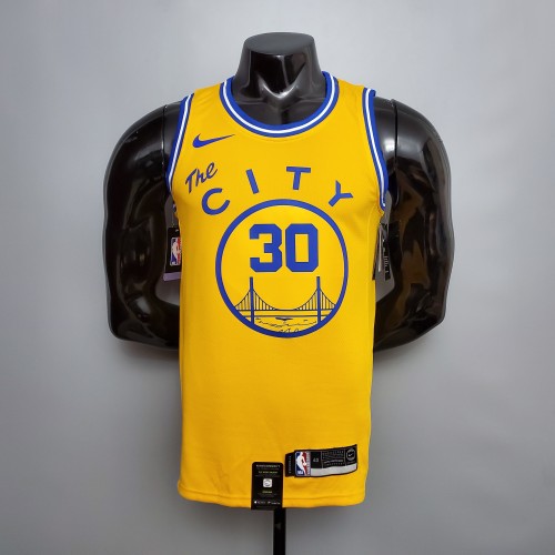 Stephen Curry Golden State Warriors Tram Version Swingman Jersey Yellow