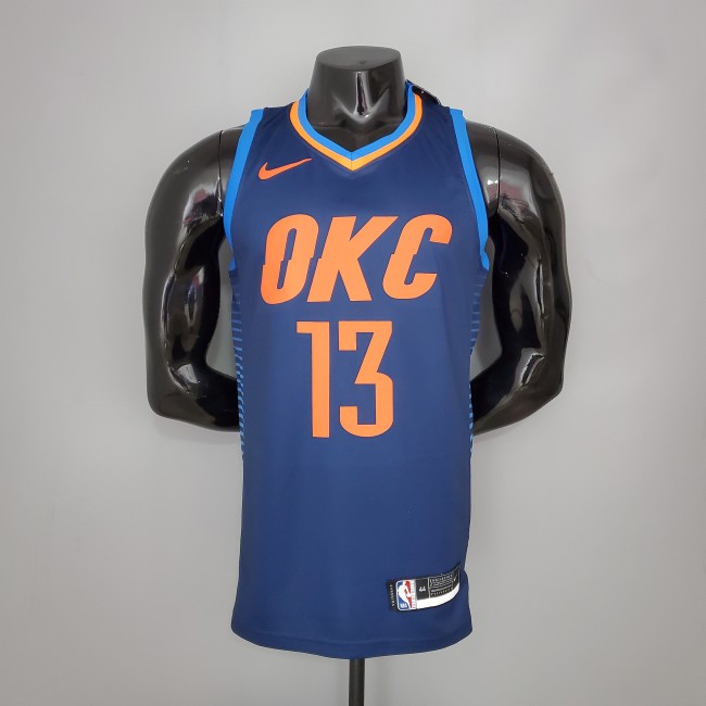 Paul George Oklahoma City Thunder Swingman Jersey Blue Stripes