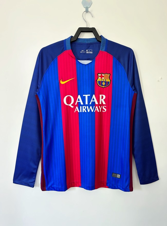 Barcelona Home Long Sleeve Retro Jersey 2016/17