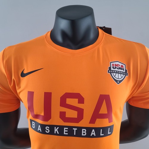 USA Basketball Team Casual T-shirt Orange