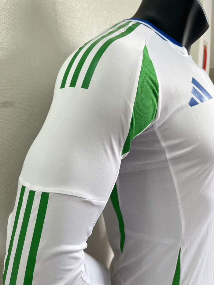 Italy Euro 2024 Away Player Version Long Sleeve Jersey