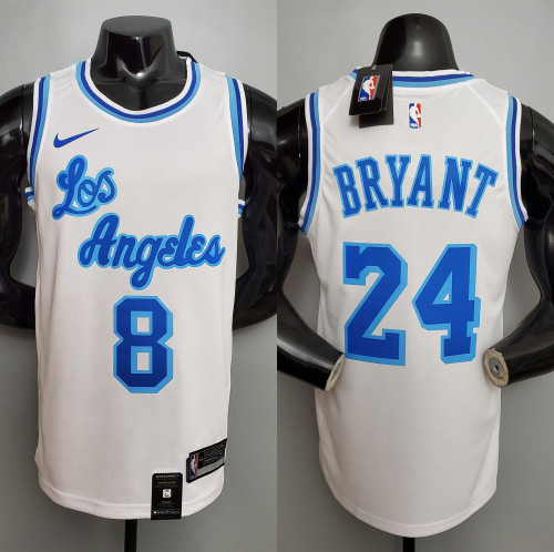 Retro Before Bryant #8 After Bryant #24 Swingman Jersey White