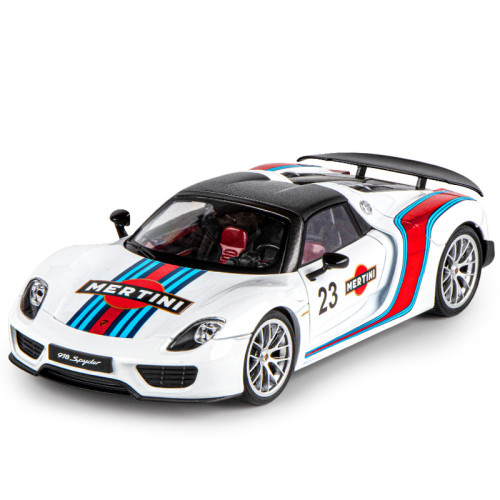 1:18 保時捷918 合金車回力仿真跑車模型喬遷佈置精美擺件新品推薦