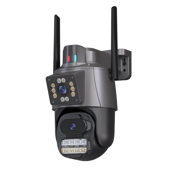 6MP WiFi Camera Outdoor8X Zoom Security Camera 4K Video Surveillance Three Lens Dual Screen PTZ ICsee Alexa NVR Security CCTV