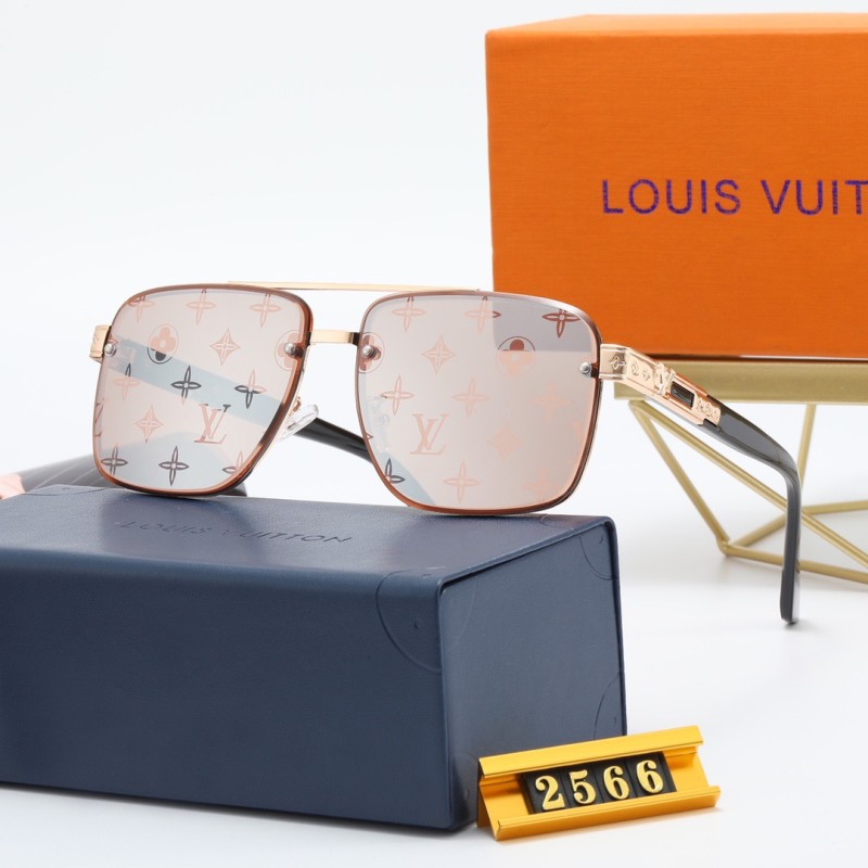 LOUIS VUITTON Champagne PC Multi AC Women's Outdoor Square Sunglasses