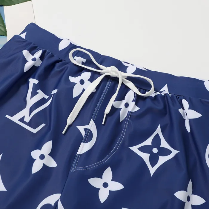LOUIS VUITTON LV Blue Digital Print One Piece DOT Backless Spandex/Polyester Printed Sunmmer Female Adult Holiday