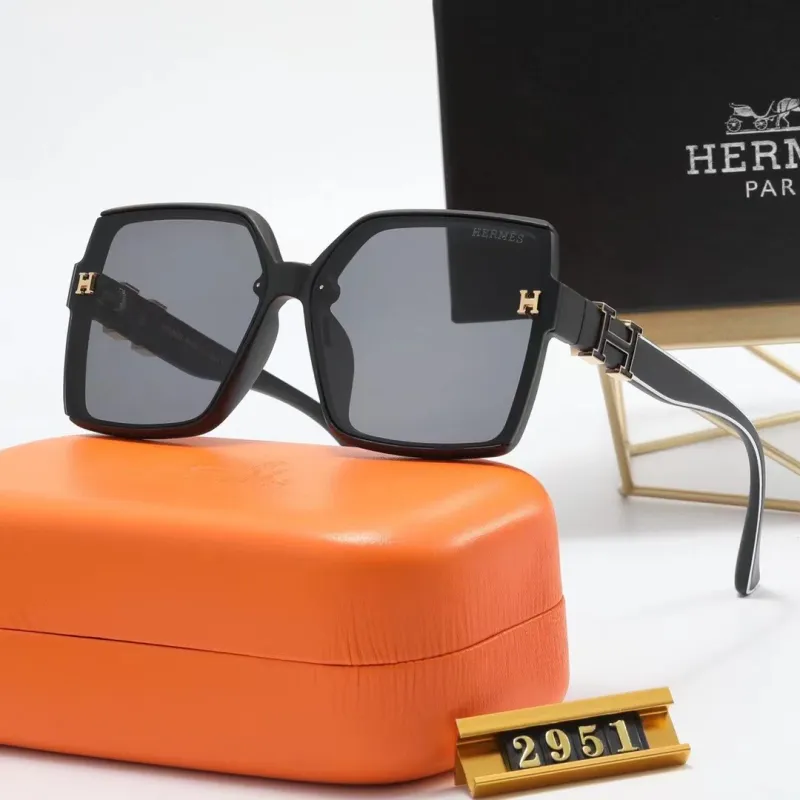 HERMES S Black PC Multi AC Women's Outdoor Oersized Sunglasses