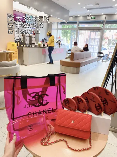 CHANEL Pink Lady Letter Zipper Letter Genuine Leather Women's Handbags Shoulder Bags Wallet Combination Packages