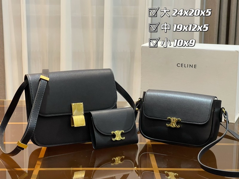 CELINE Black Fashion Other Zipper Letter Genuine Leather Women's Handbags Clutches Wallet Combination Bags