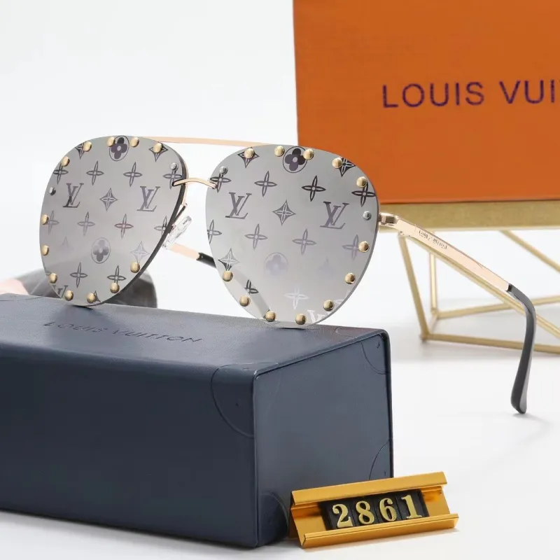 LOUIS VUITTON Champagne PC Multi AC Women's Outdoor Rimless Sunglasses