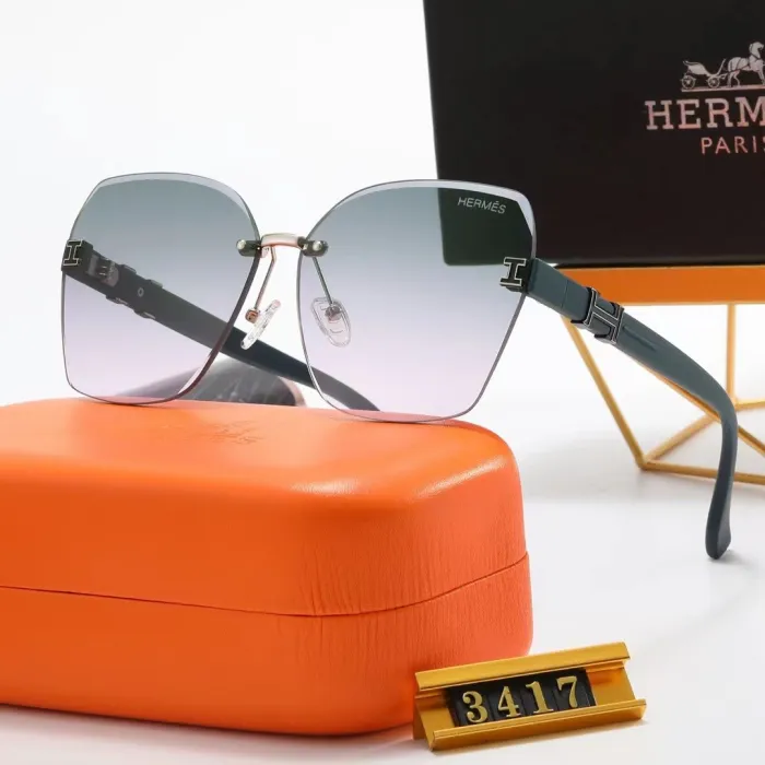 HERMES Champagne PC Multi AC Women's Outdoor Rimless Sunglasses