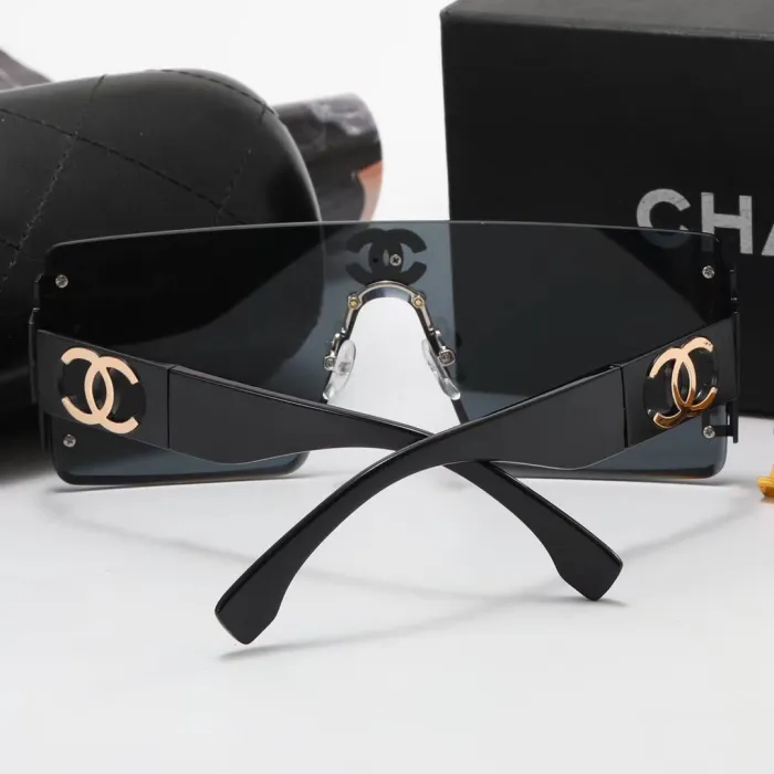 CHANEL S Black PC Multi AC Women's Outdoor Rimless Sunglasses
