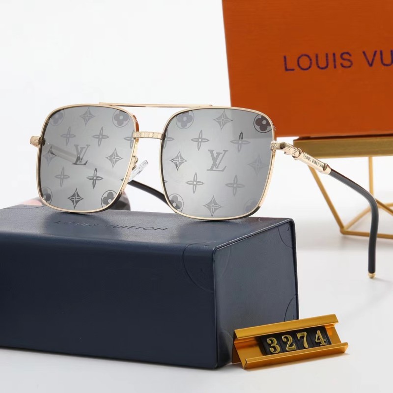 LOUIS VUITTON Champagne PC Multi AC Women's Outdoor Square Sunglasses