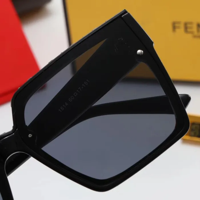 FENDI S Black PC Multi AC Women's Outdoor Oersized Sunglasses