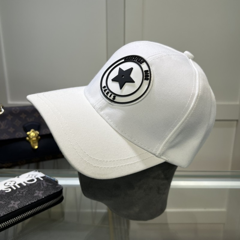 DIOR White Outdoor Vintage Cotton Women's Adult Embossed Cap
