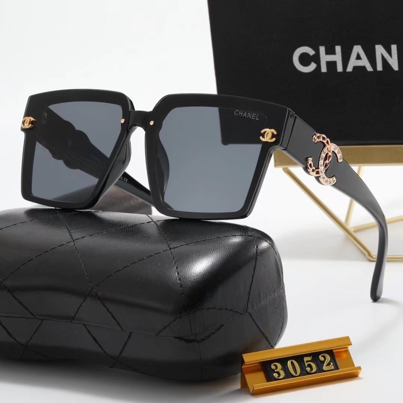 CHANEL S Black PC Multi AC Women's Outdoor Square Sunglasses