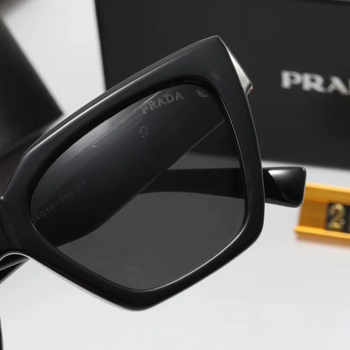 PRADA S Black PC Multi AC Women's Outdoor Cat Eye Sunglasses